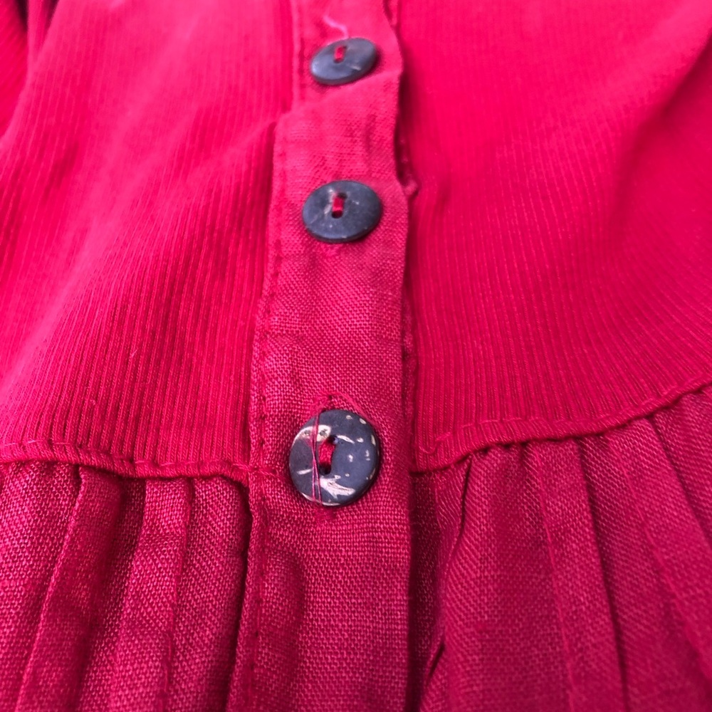 Red Button-Up Cardigan